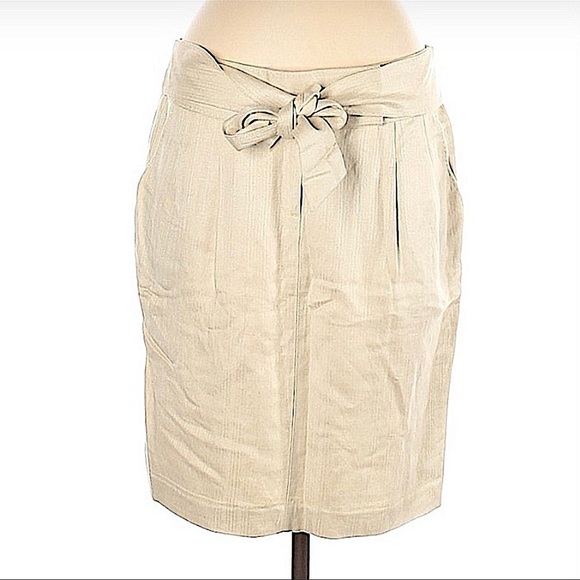 𝅺grace Dane Lewis Linen Blend Front Zip Pencil Skirt Size 8 - Picture 1 of 6